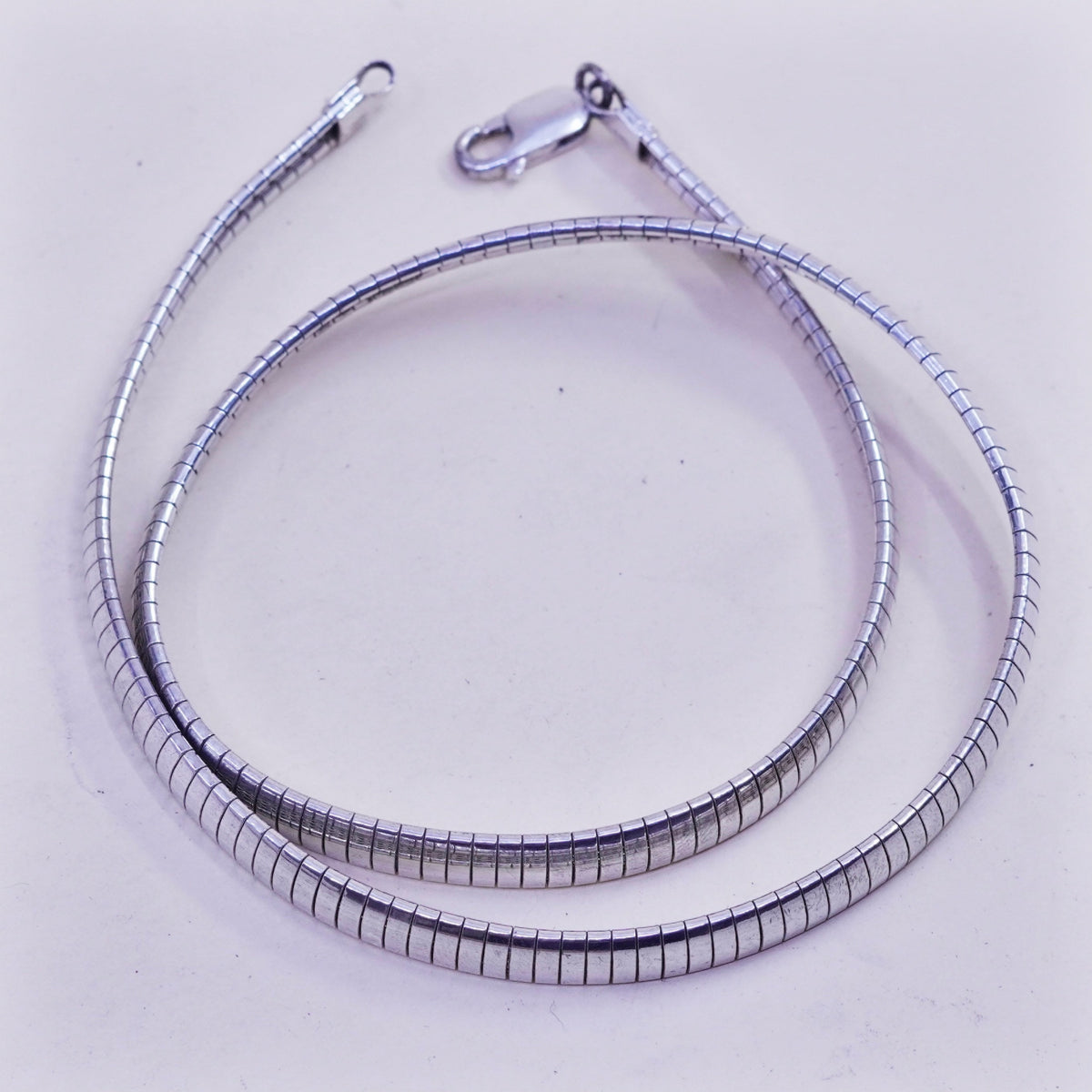 16”, 6mm, Vintage Italian milor sterling silver omega chain, bold 925 necklace