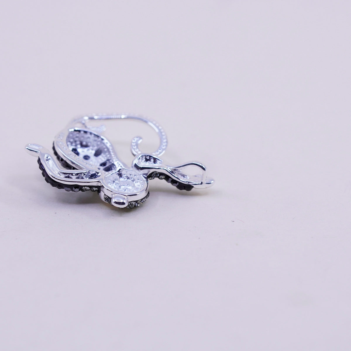 Sterling silver handmade pendant, 925 monkey with cluster Swarovski pendant
