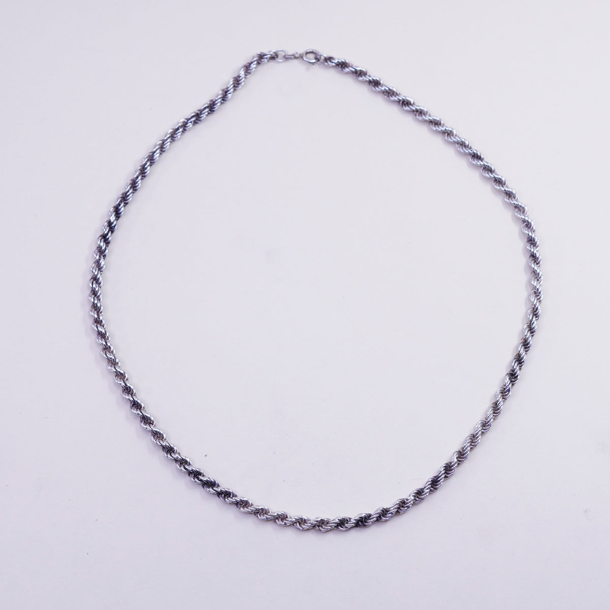 17” 4mm, vintage sterling silver necklace, 925 rope chain