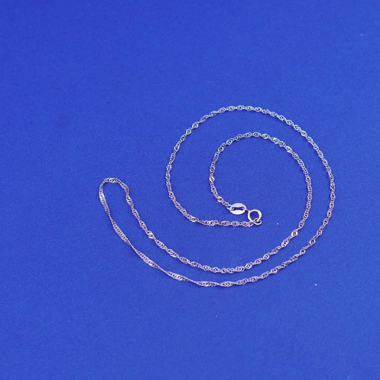 18”, 2mm, Sterling silver handmade necklace, 925 twisted curb link chain
