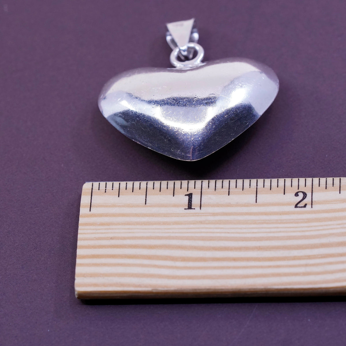 mexico Sterling silver handmade heart pendant, 925 big heart
