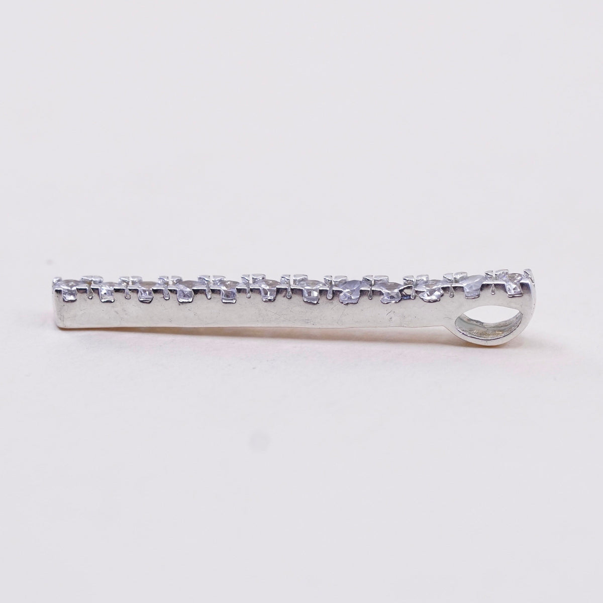 Vintage sterling silver cz crystal pendant, 925 pendant