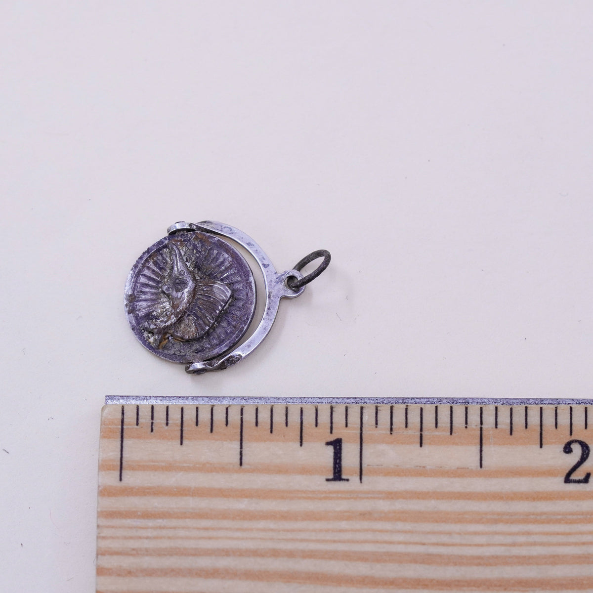 Vintage sterling silver handmade pendant, 925 charm swordfish