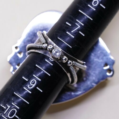Sz 8, Vtg Massive Cocktail Mars And Valentine Huge Sterling Yellow Crystal Ring
