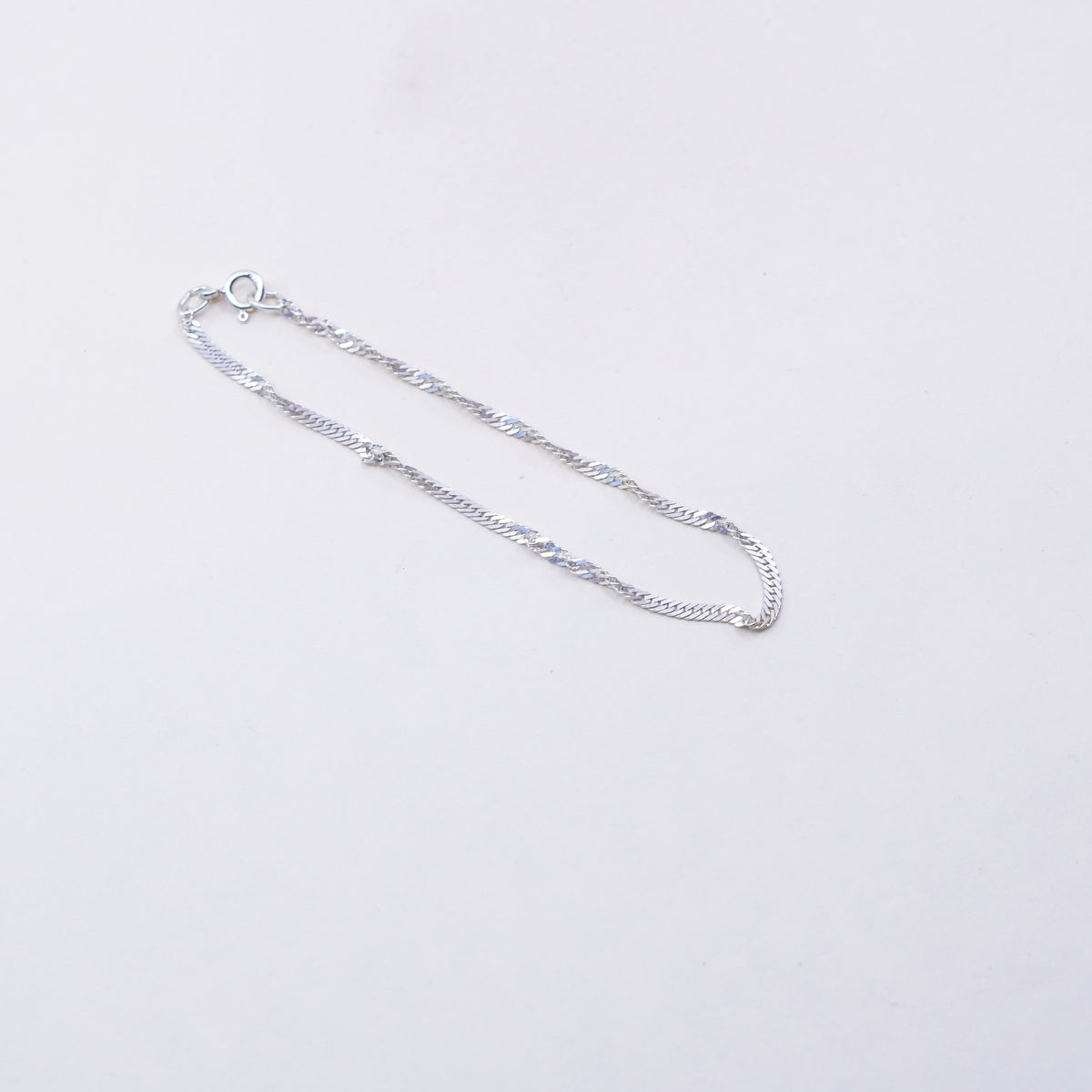 6.75”, 2mm, Vintage sterling silver bracelet, twisted curb link bracelet