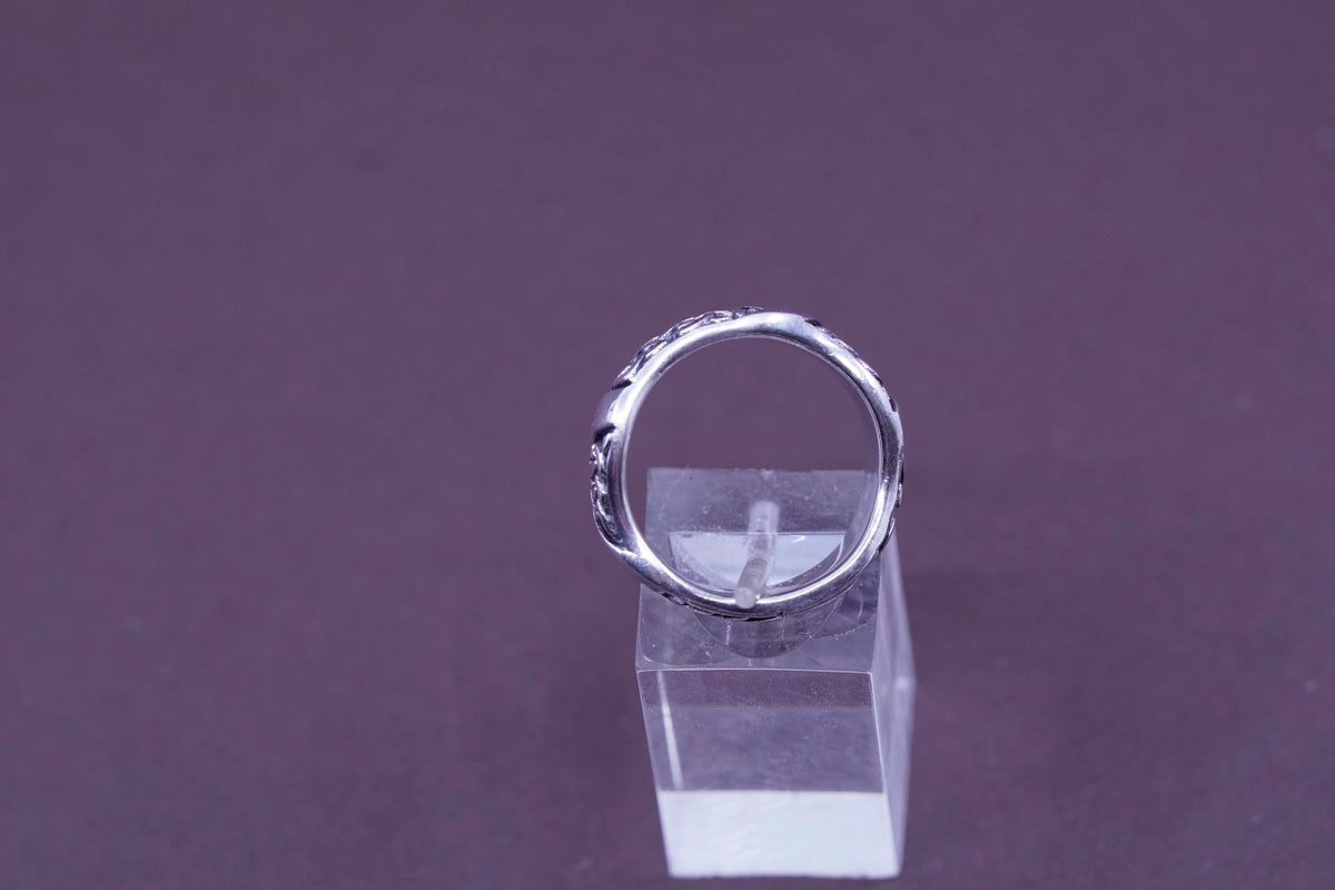 Size 8.75, vintage PCSL Sterling silver handmade ring, 925 braided woven band
