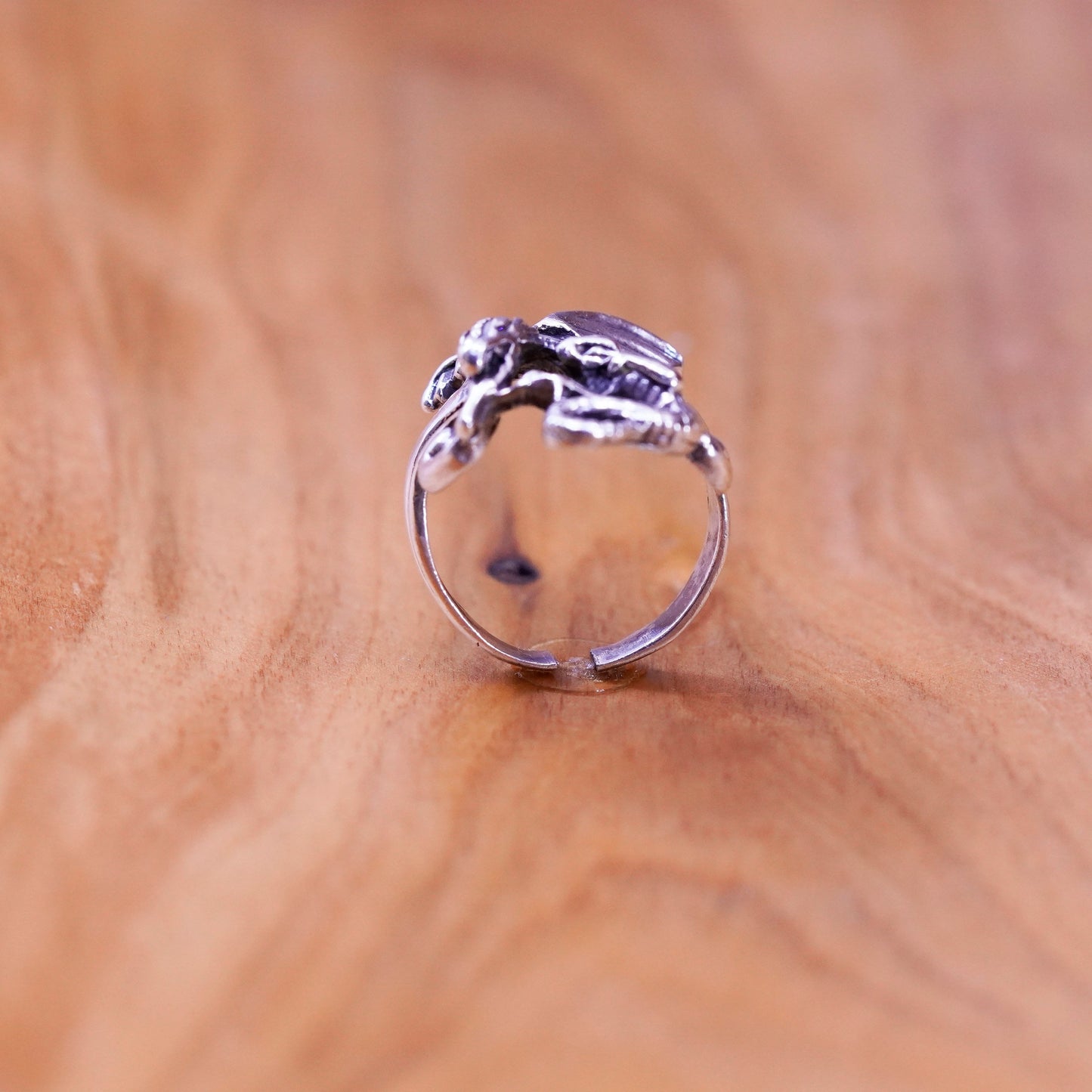 Size 5.25, vintage Shube Sterling silver handmade ring, 925 dragon band