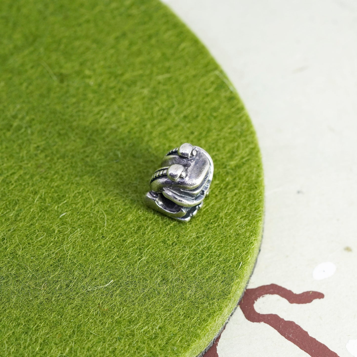 Vintage Trollbeads LAA Sterling 925 silver handmade frog bead charm