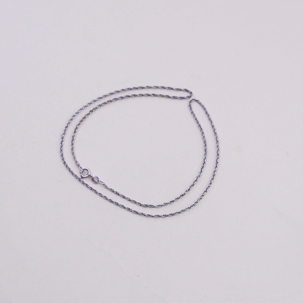 17”, Vintage sterling silver India 925 silver twisted curb chain, necklace