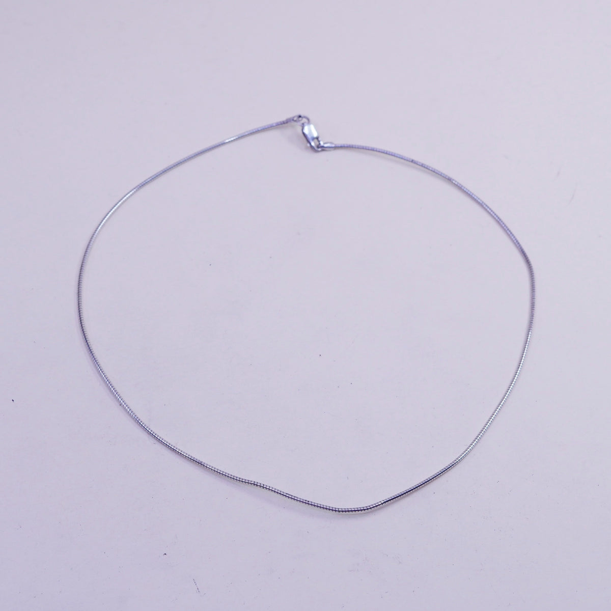 16”, 1mm, Vintage sterling silver snake chain, Italy 925 necklace