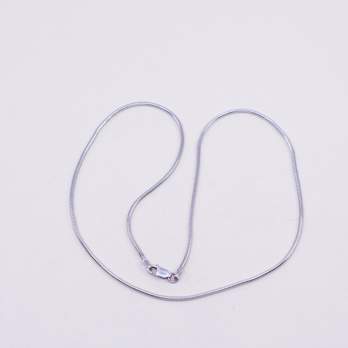18”, 1mm, Vintage milor sterling silver snake chain, Italy 925 necklace