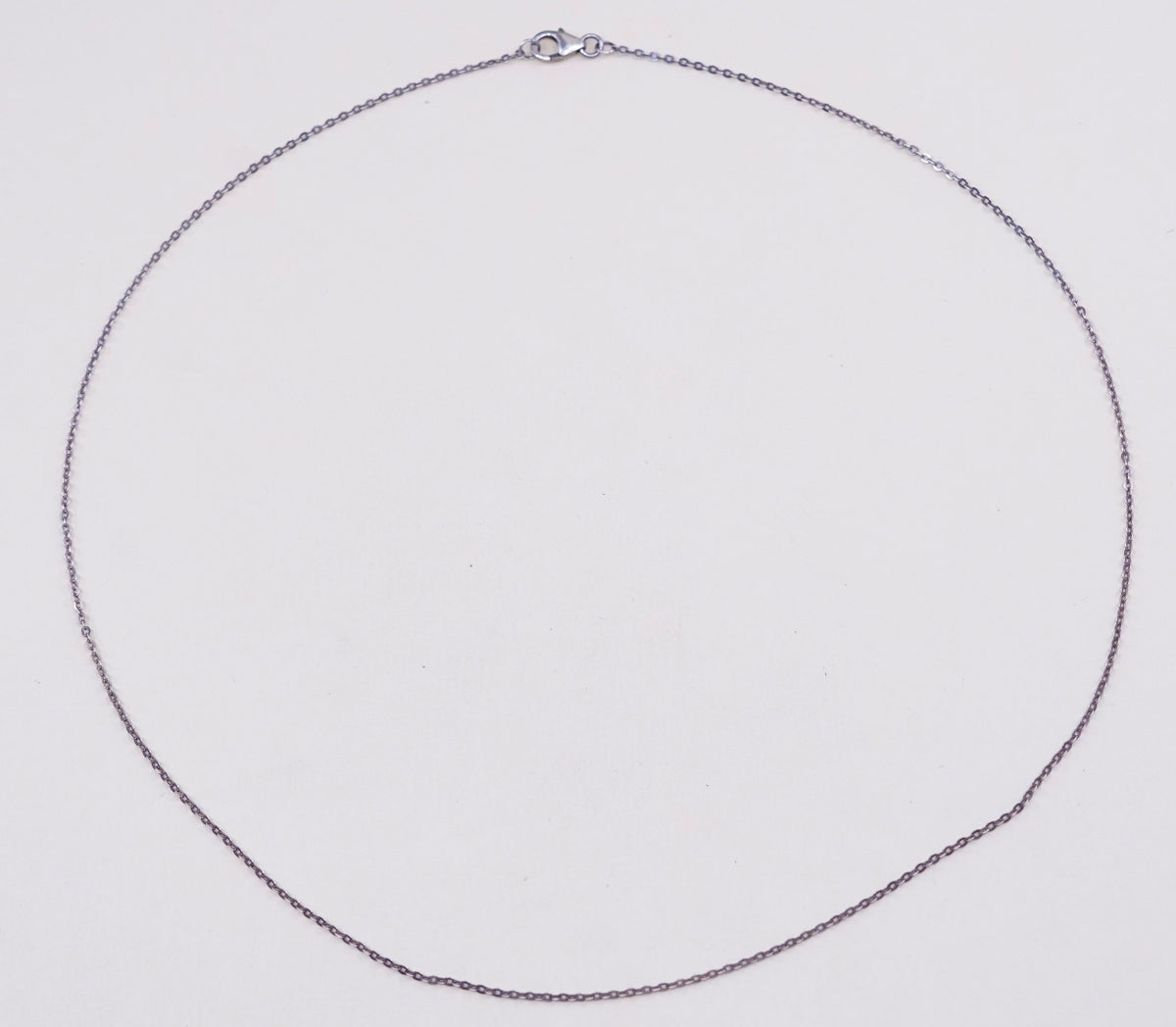 18”, 1mm, Vintage sterling silver circle chain, Italy 925 necklace