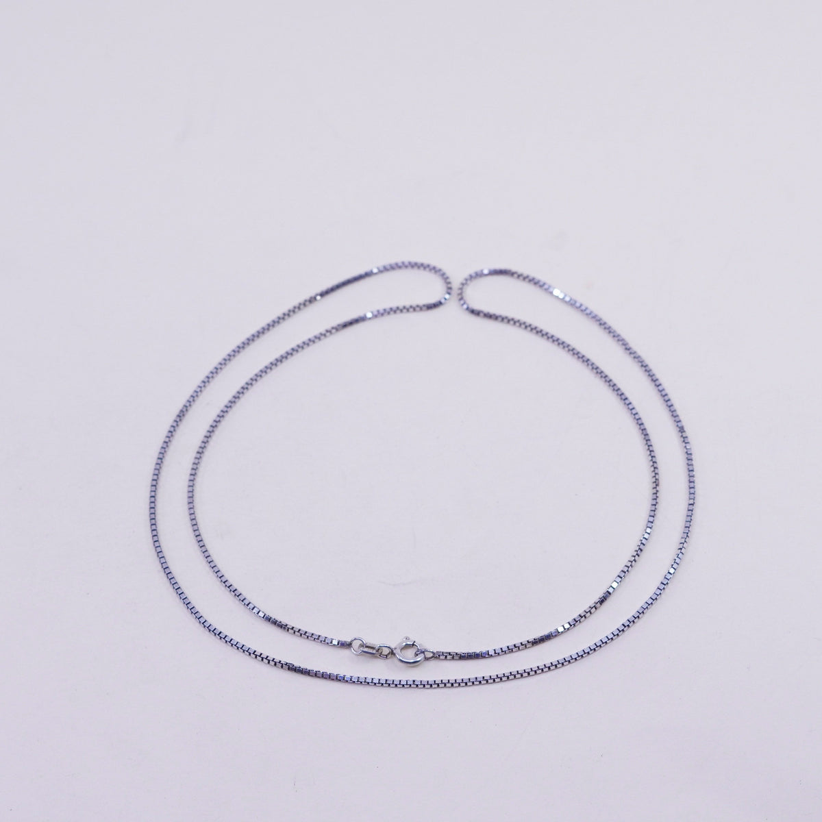 24”, 1mm, Vintage Italian sterling 925 silver box chain, necklace