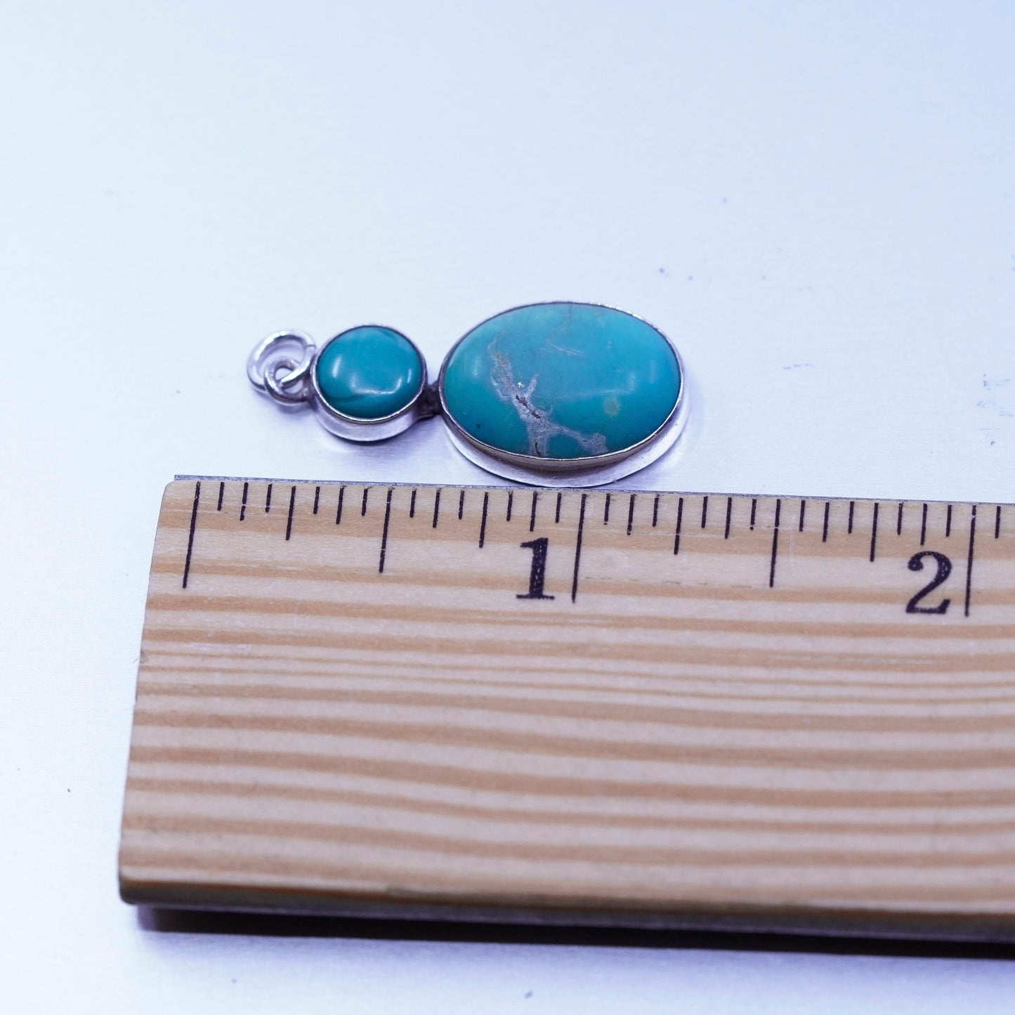 antique southwestern sterling 925 silver pendant with turquoise