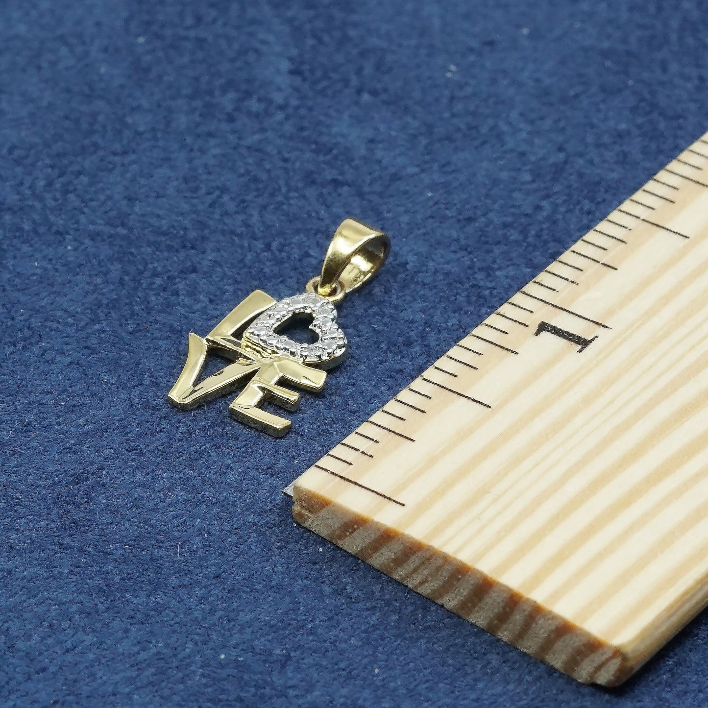 vtg gold over Sterling silver handmade pendant, 925 heart, love, stamped 925