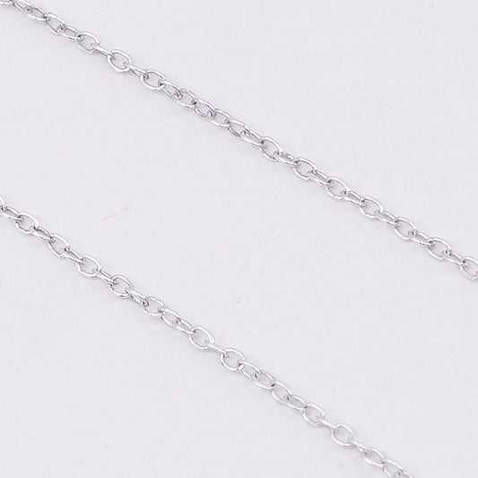 16+1.5”, vintage Sterling silver necklace, Italy 925 circle chain