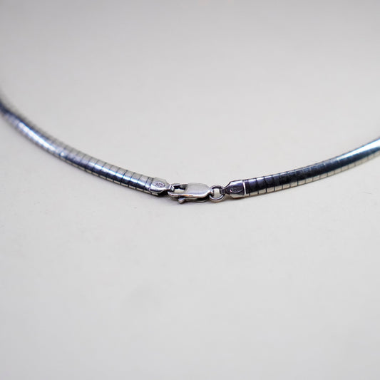 18”, 5mm, Vintage Italian sterling silver omega chain, bold 925 necklace