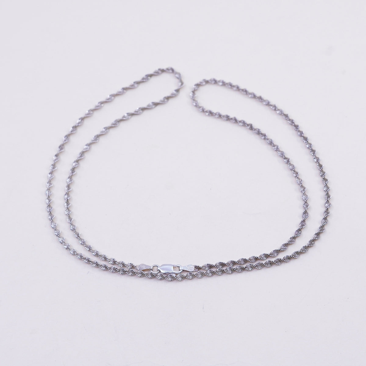 24”, 3mm, vintage OTC Sterling silver necklace, 925 twisted herringbone chain