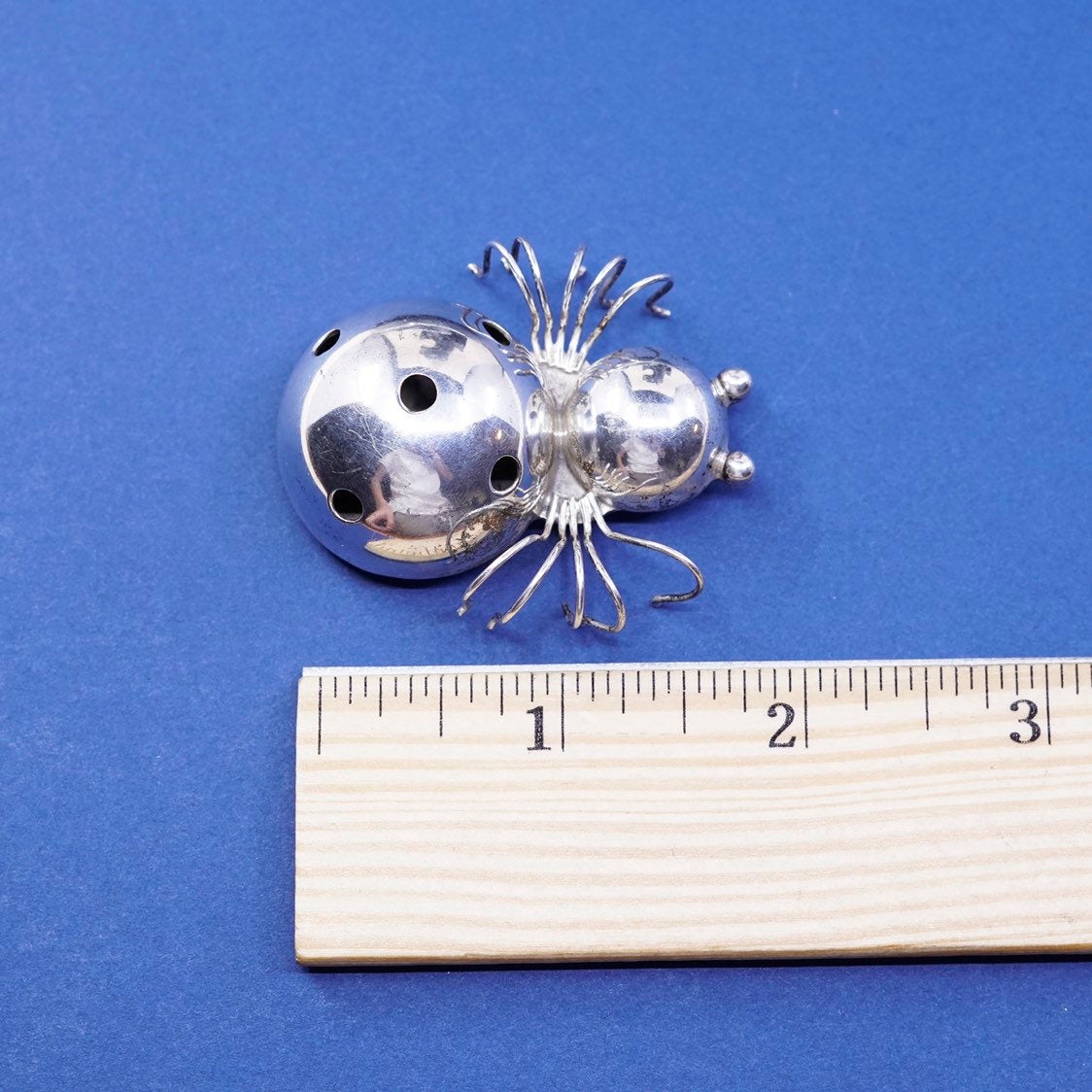 vtg Sterling silver handmade brooch, Mexico 925 spider brooch