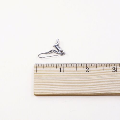 Vtg 925 Sterling Silver Handmade Bunny Rabbit Dangle Earrings, Stamped 925