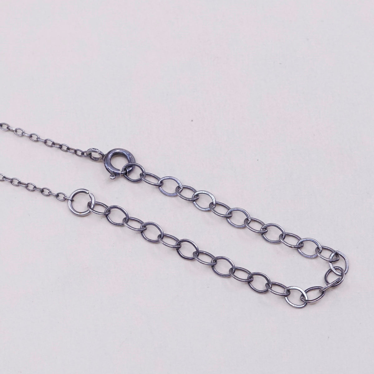18”, FMW Sterling silver necklace, 925 circle chain with Roman glass pendant