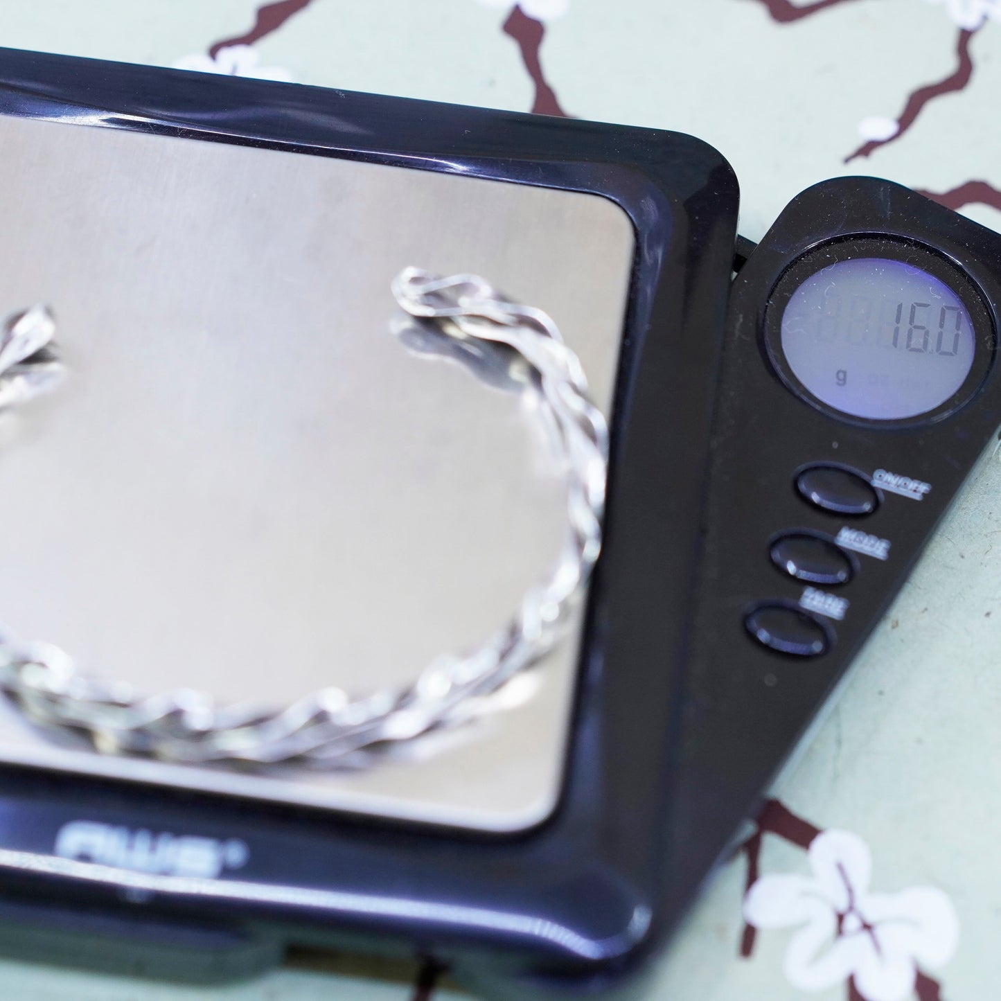 6.25”, vintage Sterling silver bracelet, modern twisted handmade 925 cuff