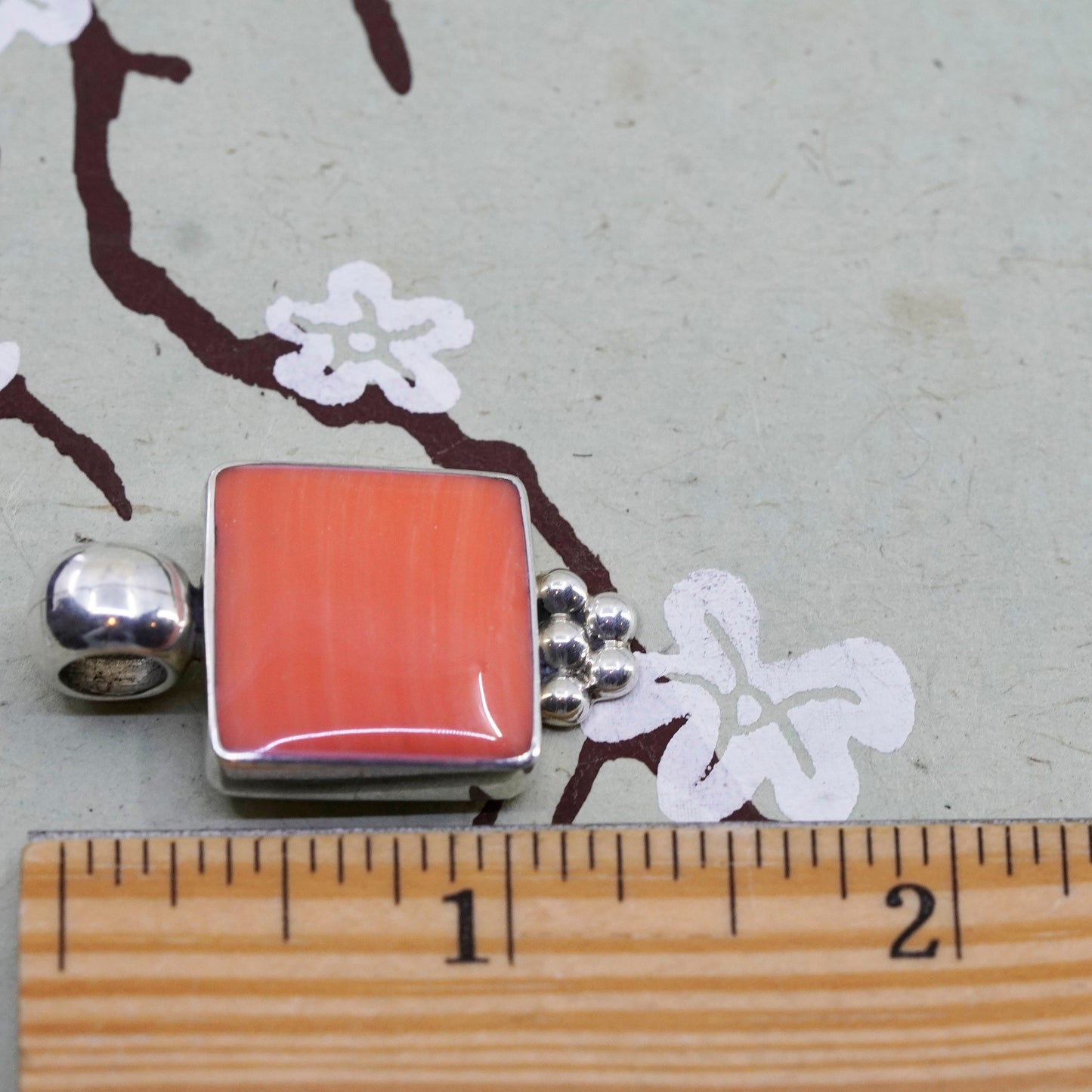 vintage Mexico handmade sterling 925 silver pendant with agate