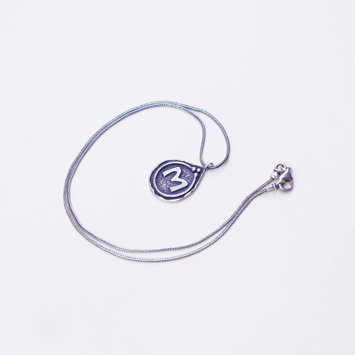 18”, Israel Shablool Didae sterling silver 925 necklace, wheat chain initial M