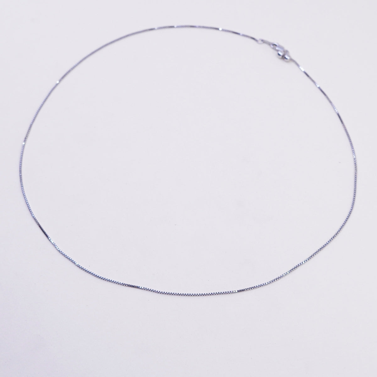 Adjustable, 19”, Vintage sterling silver Italy 925 silver box chain, necklace