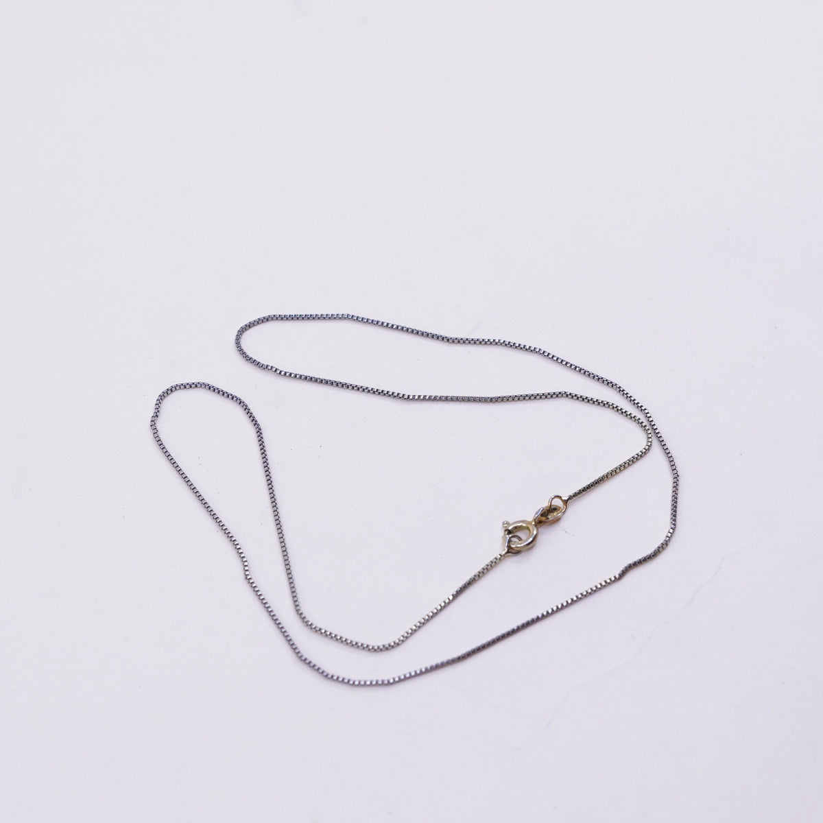 18”, 1mm, Vintage vermeil gold over sterling 925 silver box chain, necklace