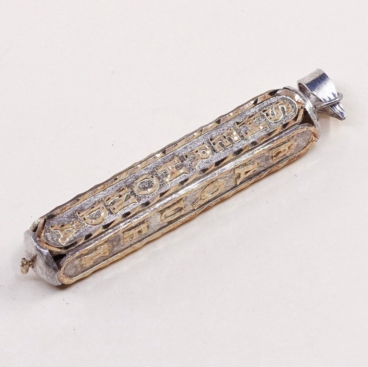 sterling silver w/ 14K handmade pendant, name family bar w/ “Cecilia sherhonda