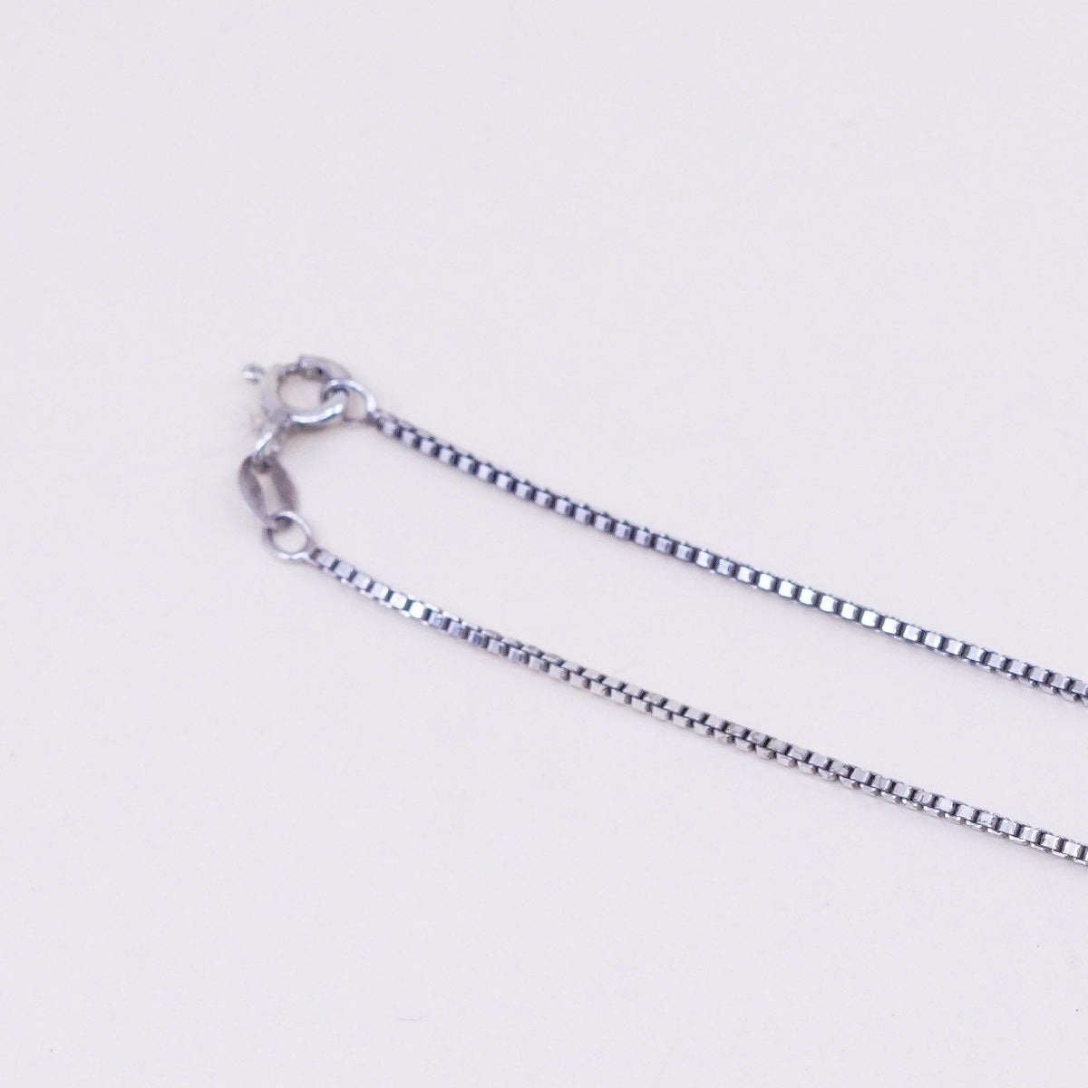 24”, 1mm, Vintage Italian sterling 925 silver box chain, necklace