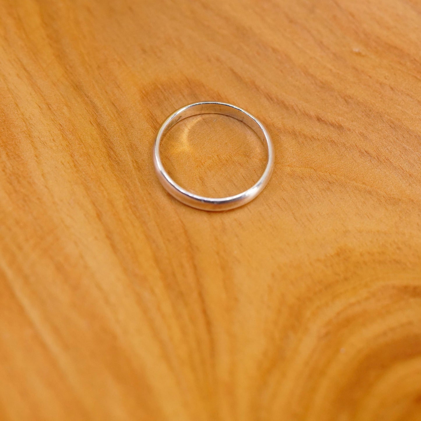 size 5.5, vintage Sterling silver handmade ring, 925 wedding band
