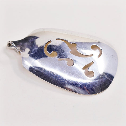 VTG Sterling silver pendant with pattern cut out, 925 silver charm