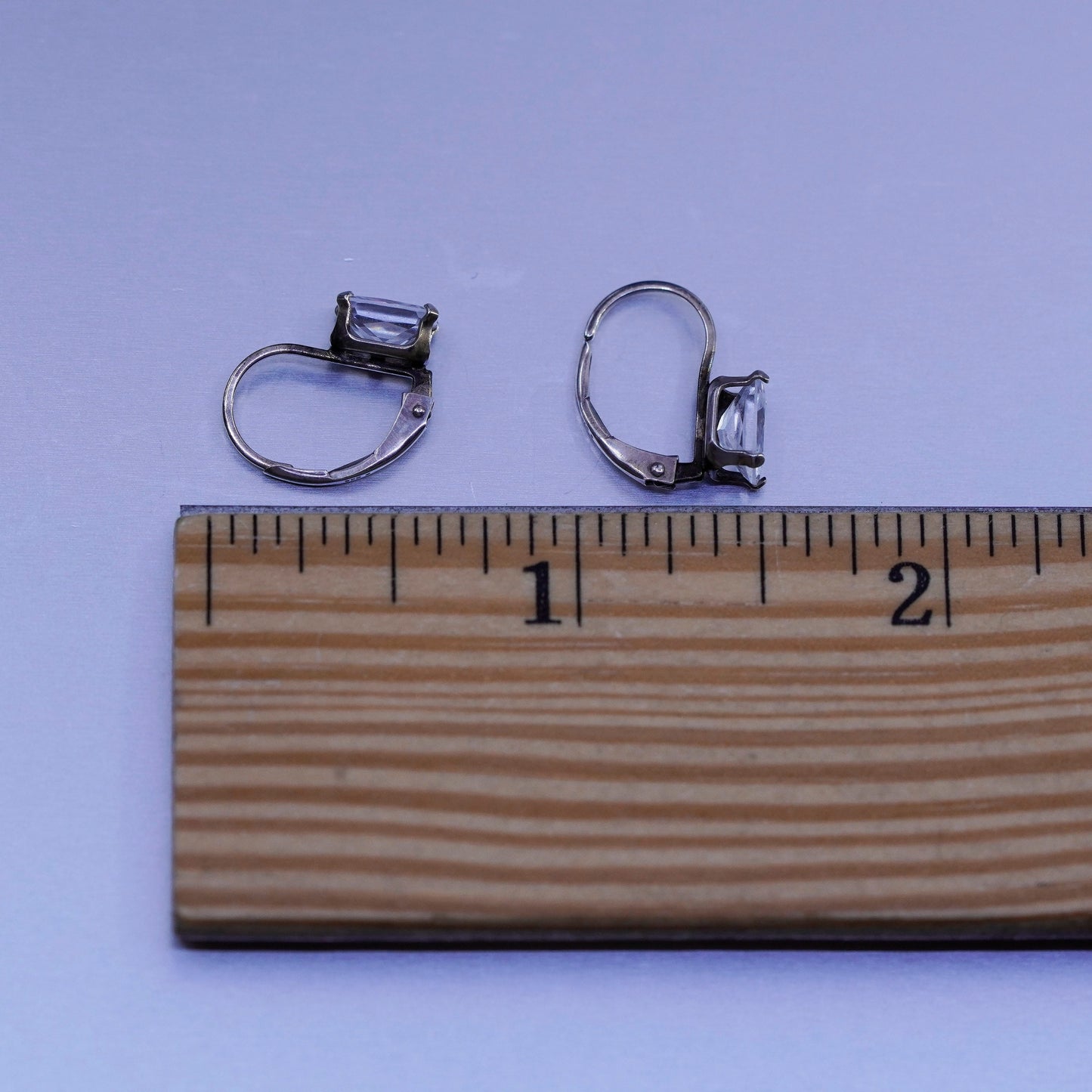 Vintage Sterling 925 silver earrings, dangle and Cz