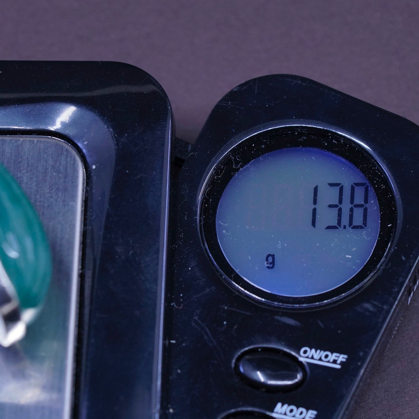 Size 7, ARK Sterling silver ring, 925 statement ring with jade