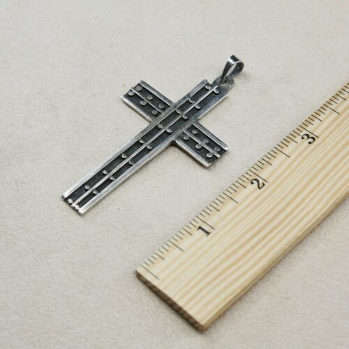 Vintage Sterling Silver Handmade Pendant, 925 silver cross TC-211