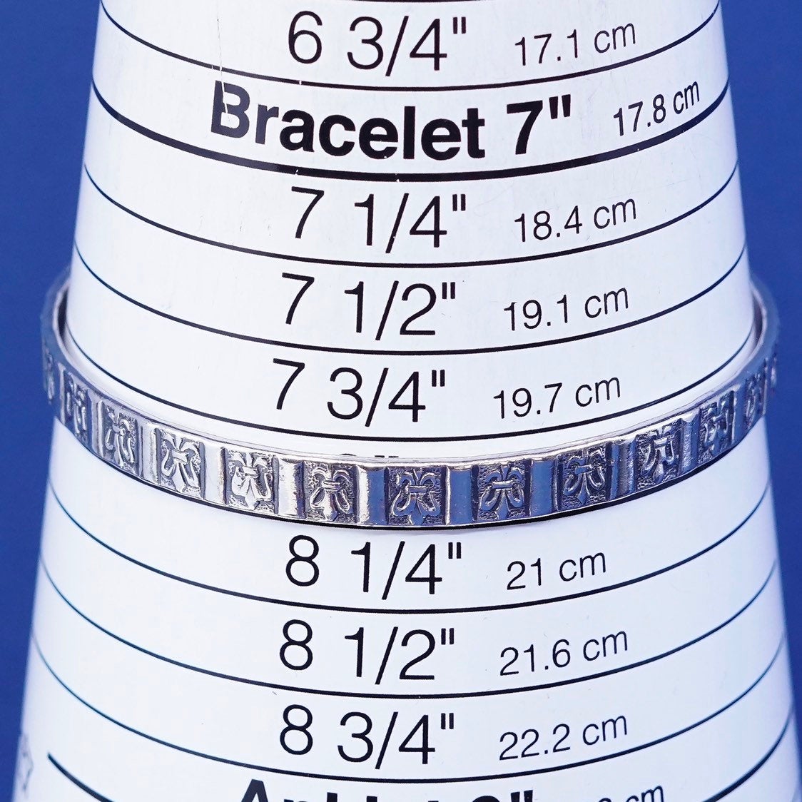 8", vtg danecraft sterling silver handmade bracelet, 925 textured bangle