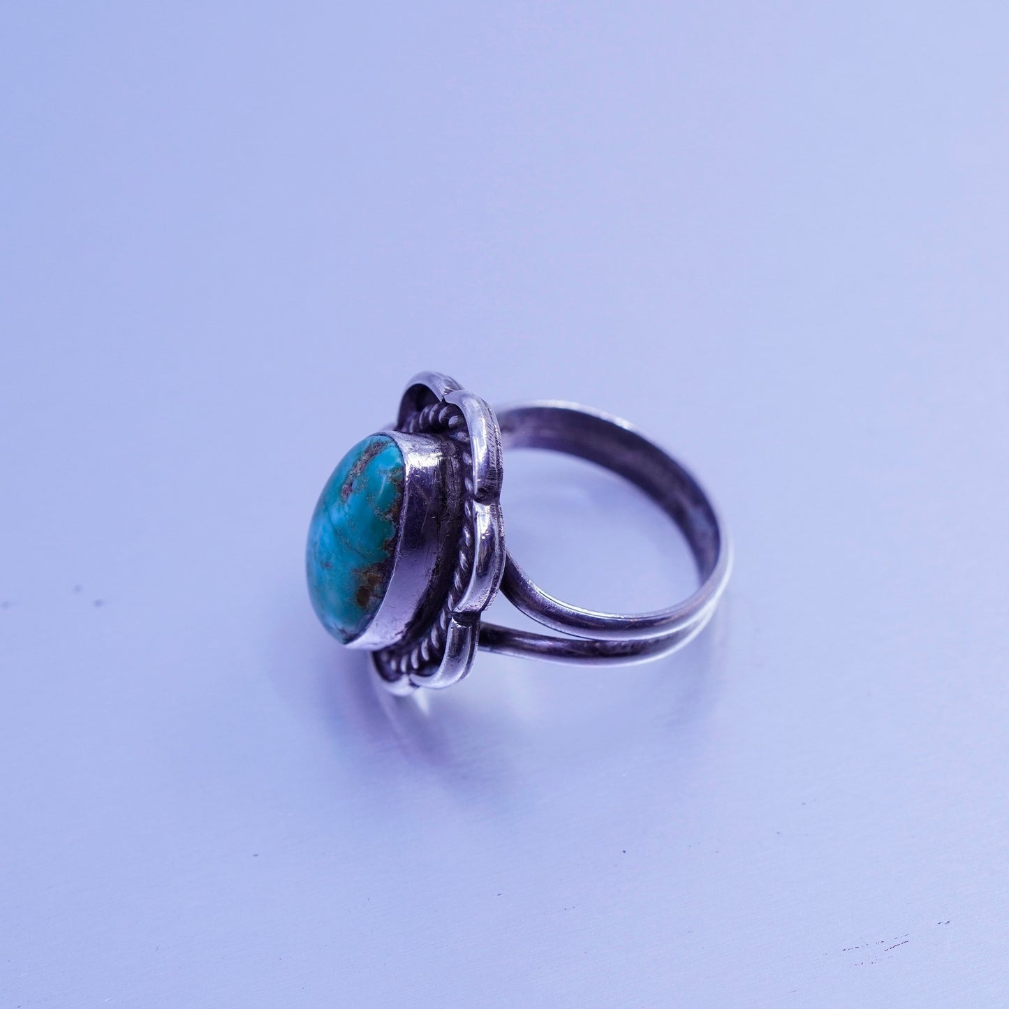 Size 6.25, Native American navajo Sterling 925 silver handmade ring turquoise
