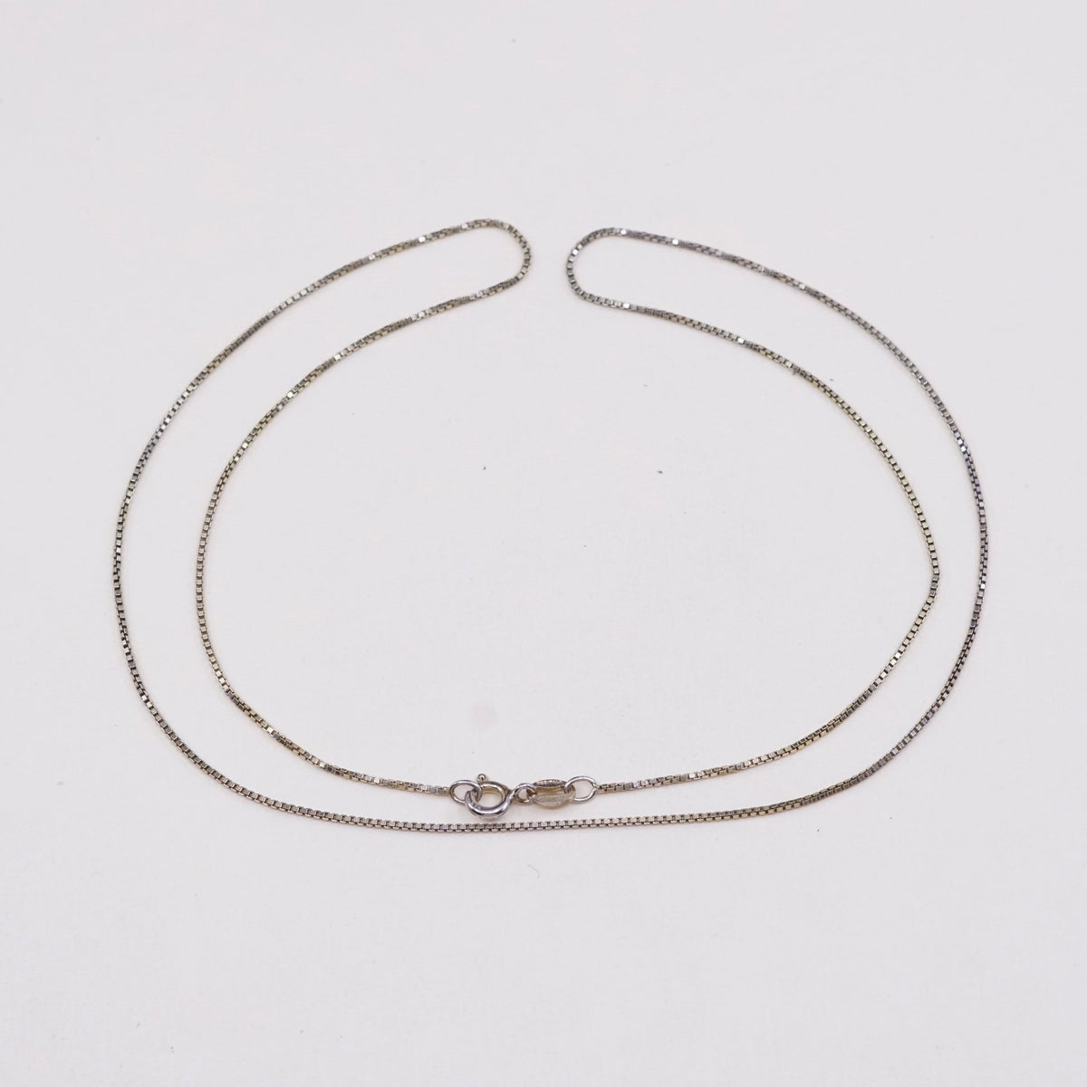 20”, Vintage danecraft vermeil gold over sterling 925 silver box chain necklace