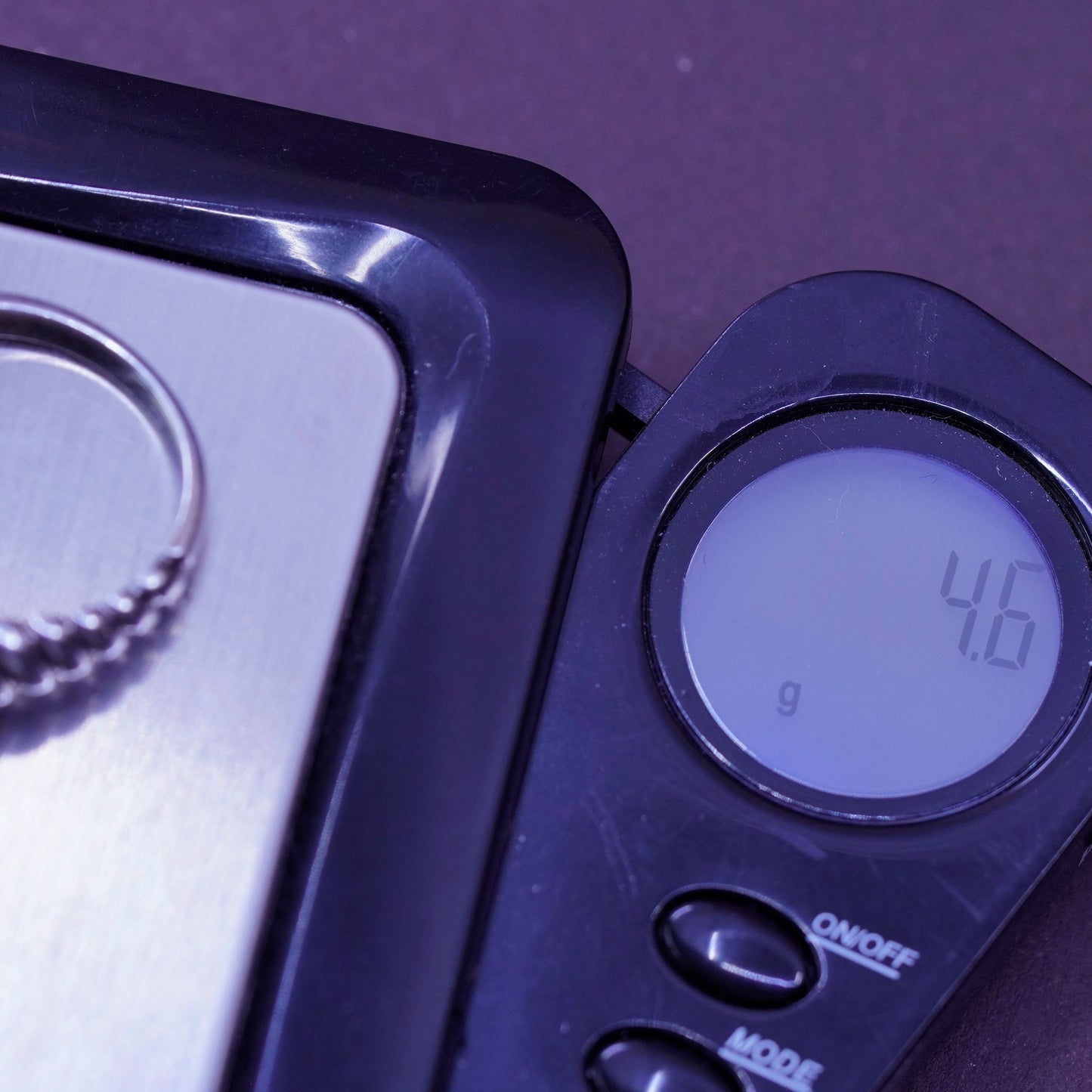 Size 8.25, 14K yellow gold with Sterling silver ring, 925 band with amethyst