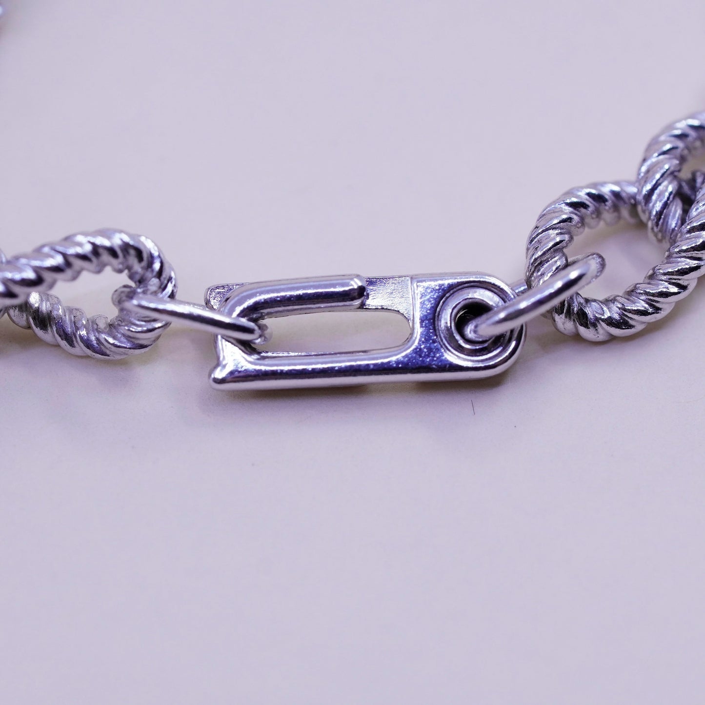 6.5”, 8mm, Vintage sterling 925 silver textured circle charm bracelet