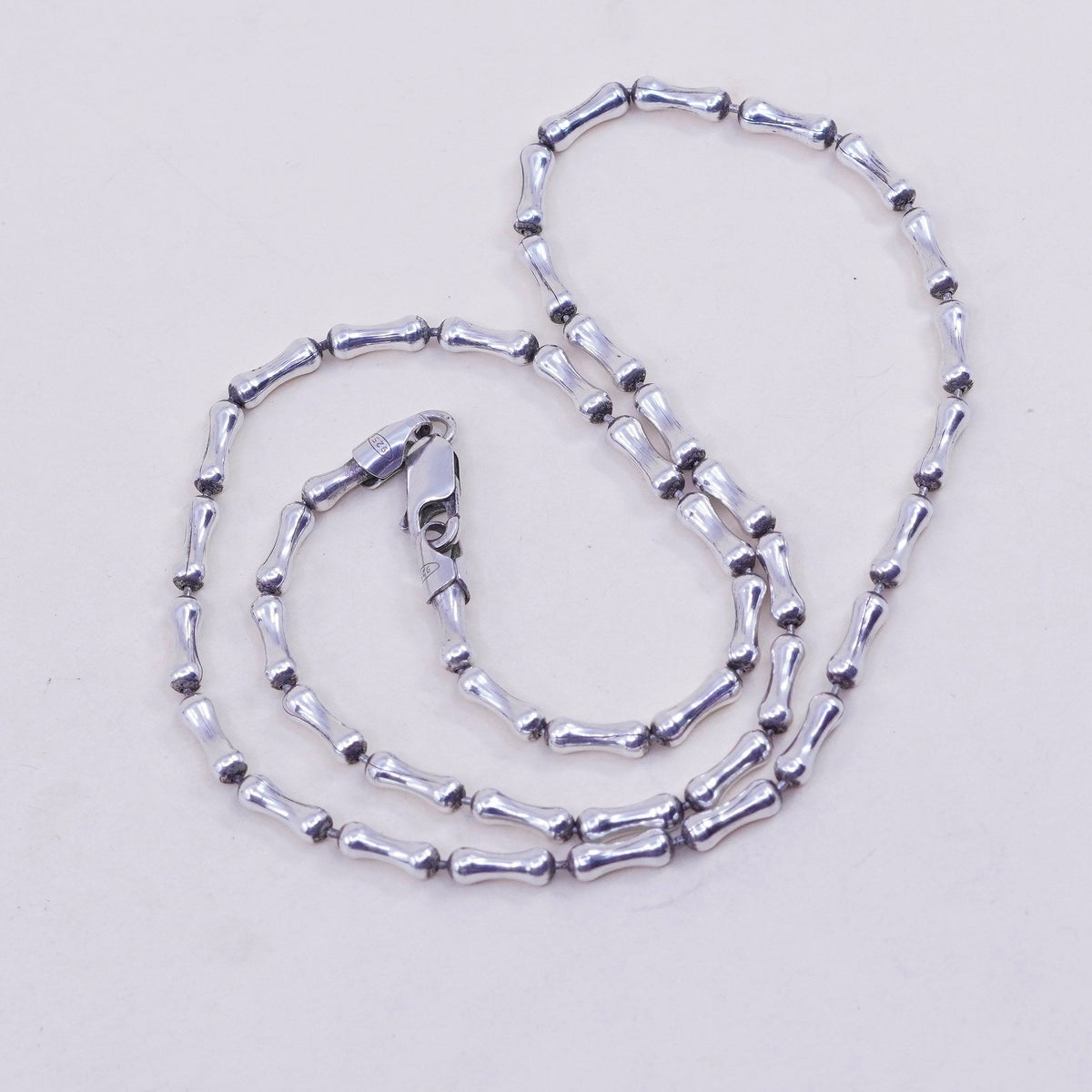 18”, 3mm, Vintage sterling silver bone chain, 925 necklace