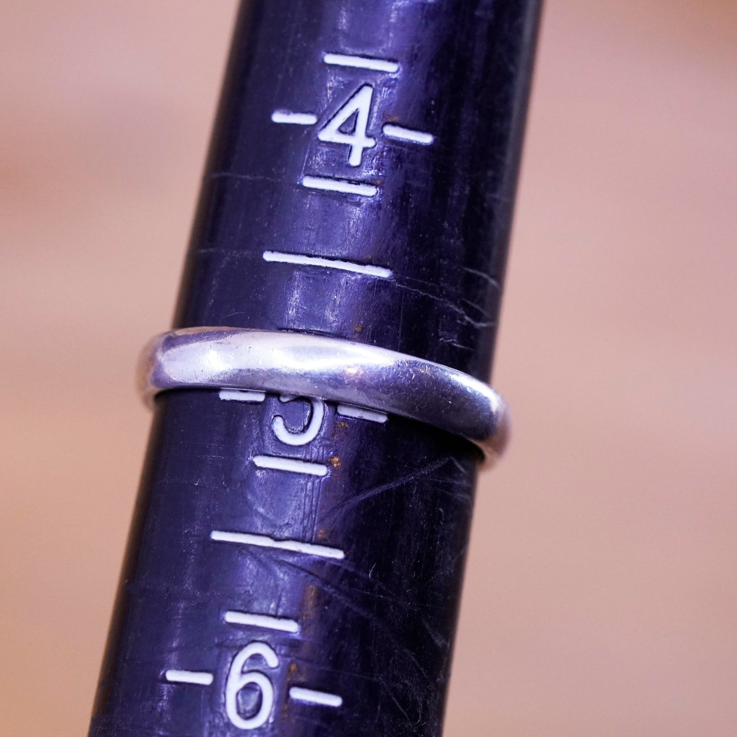 Size 5, vintage rage sterling silver handmade ring, 925 wedding band