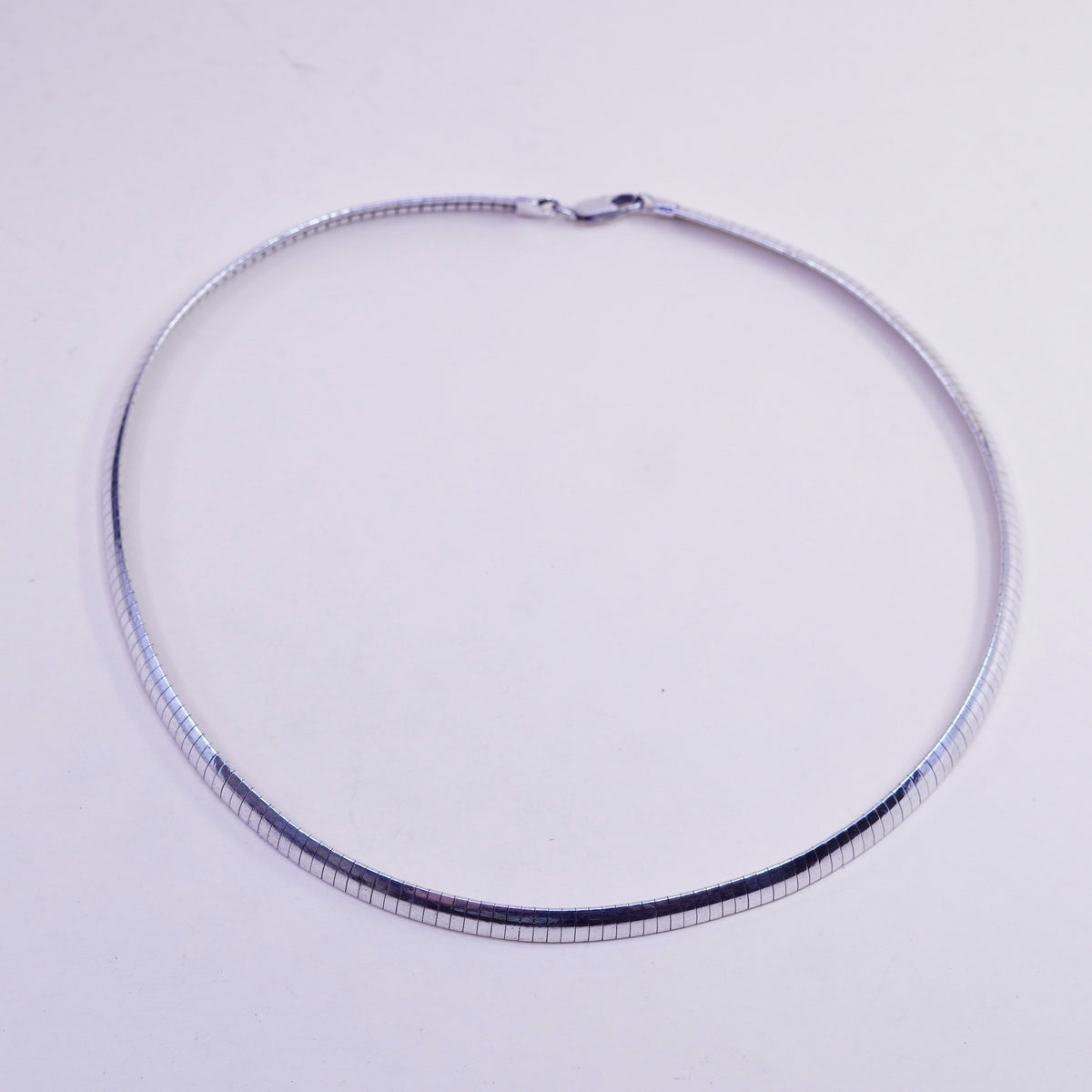 18”, 6mm, Vintage Italian made sterling silver omega chain, bold 925 necklace
