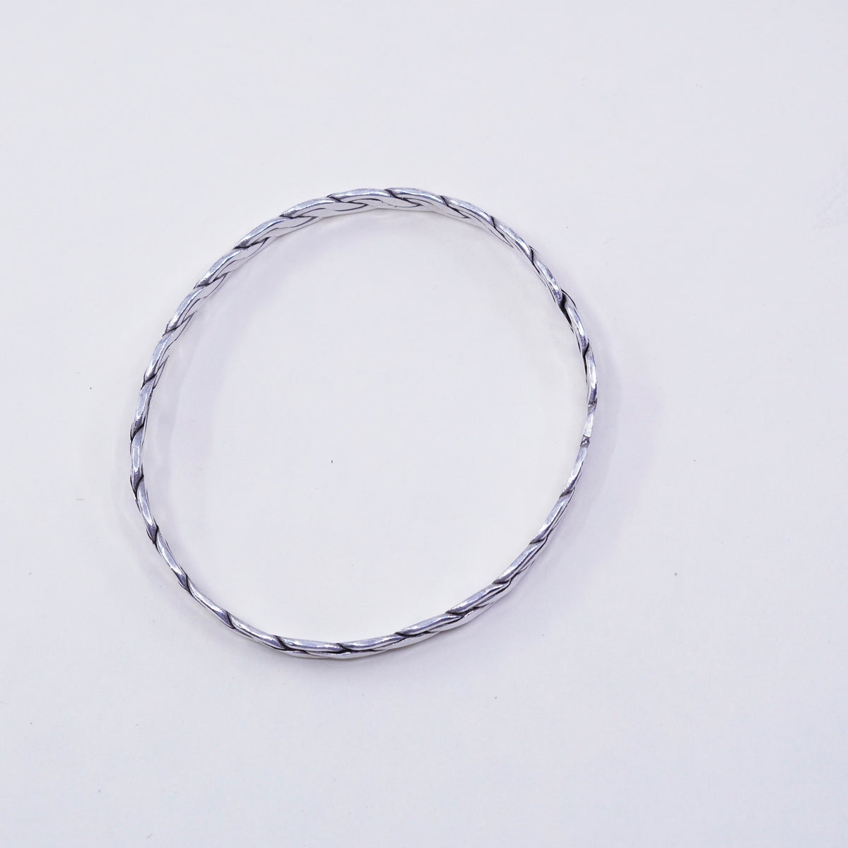 8.25”, Vintage sterling silver handmade bracelet, 925 cable bangle