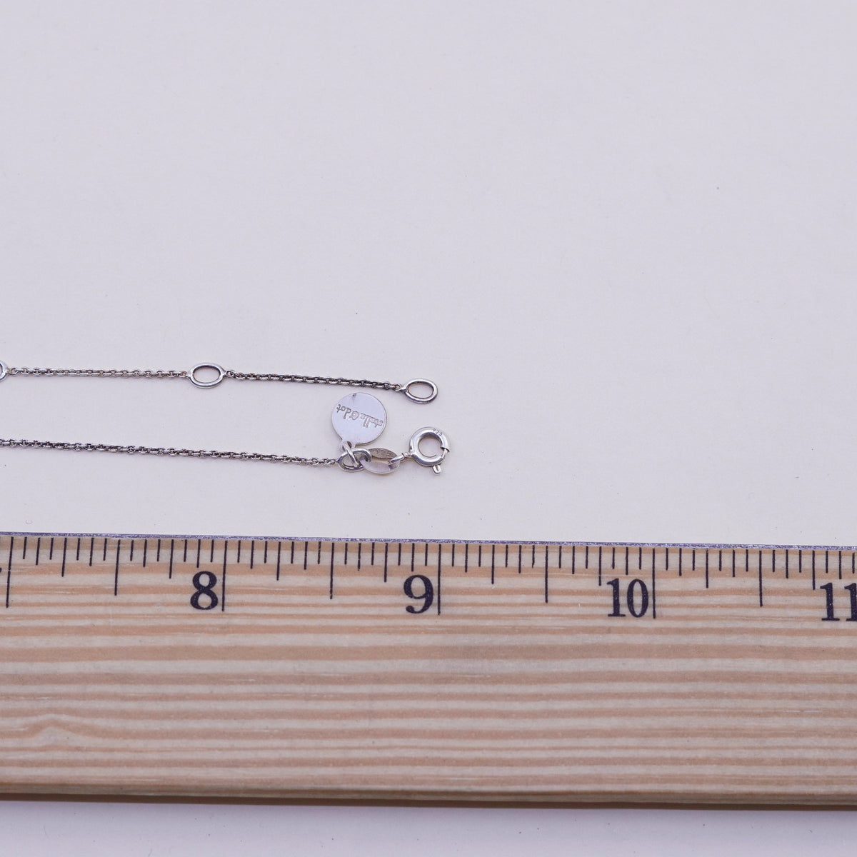 Adjustable 18”, vtg Stella dot Sterling silver Italy 925 circle chain, necklace