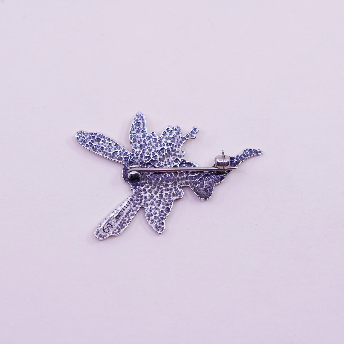 Vintage Sterling silver handmade brooch, 925 fairy pin