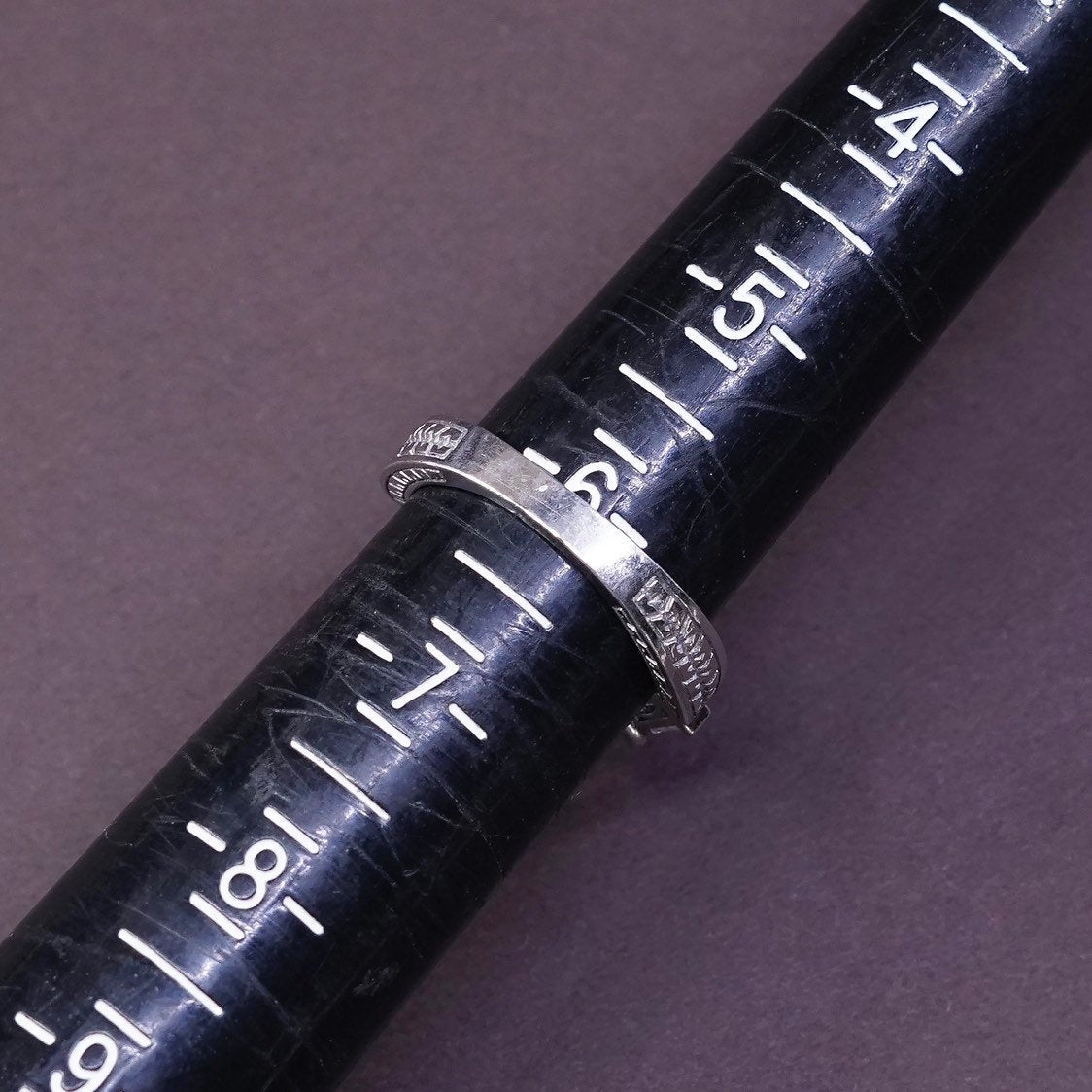 sz 6, vtg Sterling silver engagement ring, 925 w/ clear Swarovski crystal ring