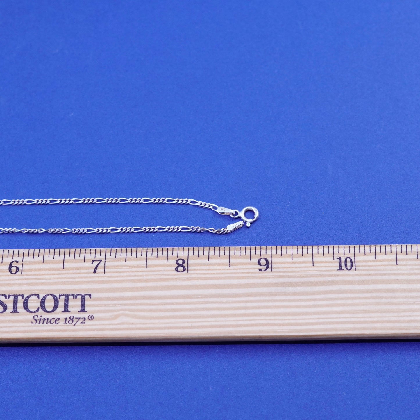 18”, 2mm, vintage Sterling silver handmade necklace, 925 Figaro chain